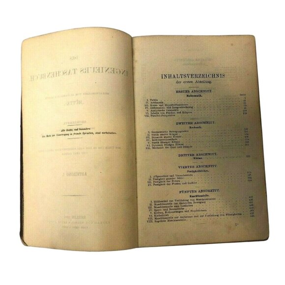 Antique 1877 Des Ingenieurs Taschenbuch Hardcover Engineering Reference Book - Picture 8 of 12